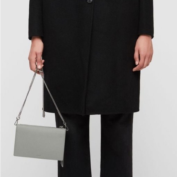 AllSaints Fetch Leather Chain Crossbody Bag - Picture 3 of 17